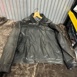 Polo men leather jacket